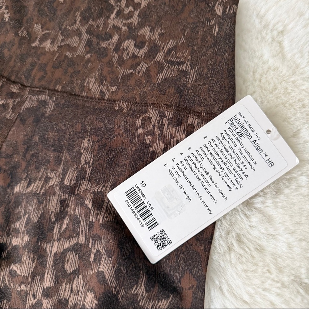 Lululemon NWT Align High-Rise Pant 28" Lined Truleopard Max Brown Multi Size 10 - Picture 3 of 9